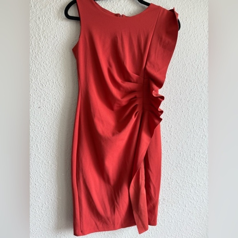 Enfocus Studio Pink Ruched One Shoulder Cocktail Dress Size 4 - Picture 2 of 5